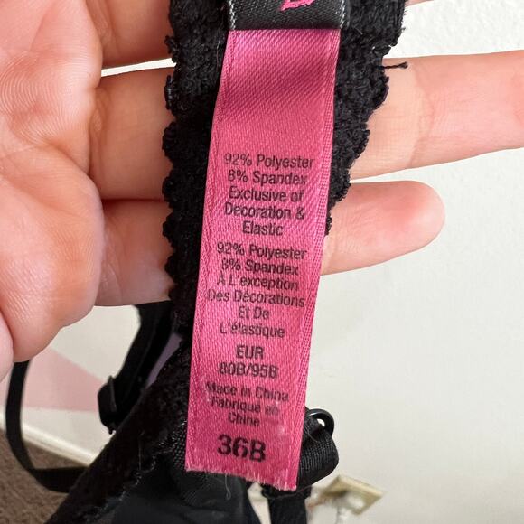 Betsey Johnson Black Butterfly Bra 36B Y2K 2000s Lingerie Mall Goth Emo - Picture 4 of 5